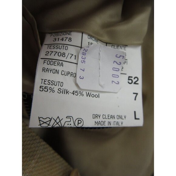 Canali Sport Coat 42 L Blazer Silk Wool Jacket Windowpane Tweed IT 52 - Picture 11 of 15